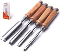 ATOPLEE 4 Pieces Wood Chisel Set for Woodworking, Professional Wood Chisel Tool Carpenter Gouge CR-V Steel Semi-Circular Edge Sharp Blade 8mm(5/16")/12mm(1/2")/18mm(3/4")/25mm(1") (Full Size-4PCS)