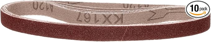 1/2 x 18 Inch Sanding Belt, 10 Pcs 120 Grit Knife Sharpener Belts Work Sharpening for Belt Sander Knife Carving Tool Metal Working