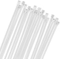 XINGO 100PCS Cable Zip Ties Heavy Duty, Premium Nylon Plastic Wire Ties with 50 Pounds Tensile Strength, Self-Locking Black Nylon Zip Ties for Indoor and Outdoor (14 inch, White)