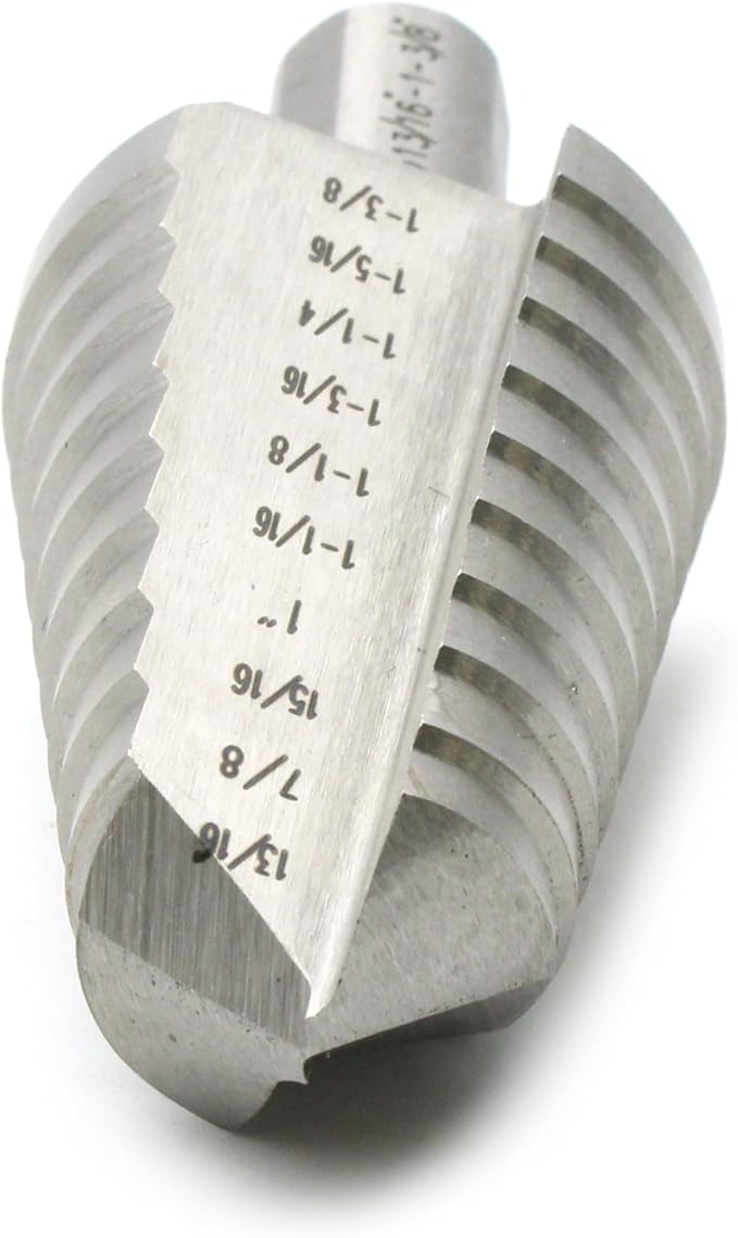 TEMO M35 Cobalt Double Flute Step Drill, 10 Size From 13/16 Inch To 1-3/8 Inch, 1/2 Inch Shank