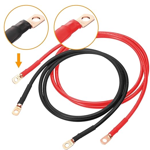 Bare Copper Lugs 2 4 6 Gauge Battery Lugs 72pcs Heavy Duty Wire Lugs 2 AWG 4 AWG 6 AWG Battery Cable Ends Ring Terminals Kit with 3/8" & 5/16" Stud Cable Lugs Terminal Connectors with Heat Shrink Tube