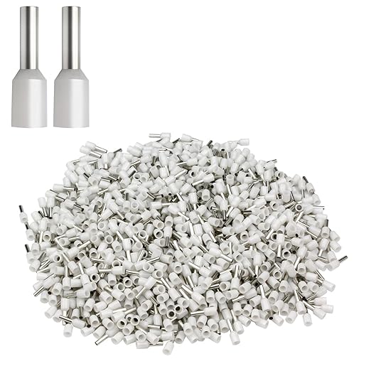 XHF 1000 PCS AWG 16/1.5mm² Wire Ferrules Insulated Copper Crimp Connectors, Crimp Pin Cord End Terminals White