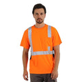 sesafety Safety Reflective Shirts, Class 2 High Visibility Shirts for Men Construction Work Mesh Short Sleeve Orange 4XL
