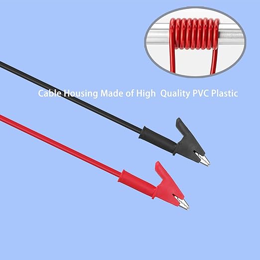 Short Alligator Clip Test Leads,Clip to Clip Insulator Test Leads,Short Alligator Clip to Short Alligator Clip Leads for Multimeters, Battery Testing,12AWG 5.9Ft 2PCS.
