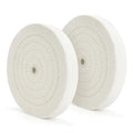 SCOTTCHEN Buffing Polishing Wheel 8" x 5/8" Arbor x 70Ply White Fine Cotton for Bench Grinder - 2 PCS