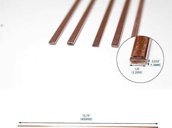 Brazing Rods Phosphor Copper 5% Silver Nitrate Sticks Copper Solder Kit Alloys Flat Industry Welding Rods for Air-conditioners, Refrigerators Pipe Gas and Freezers Storage HVAC(5% Silver Bcup-3)