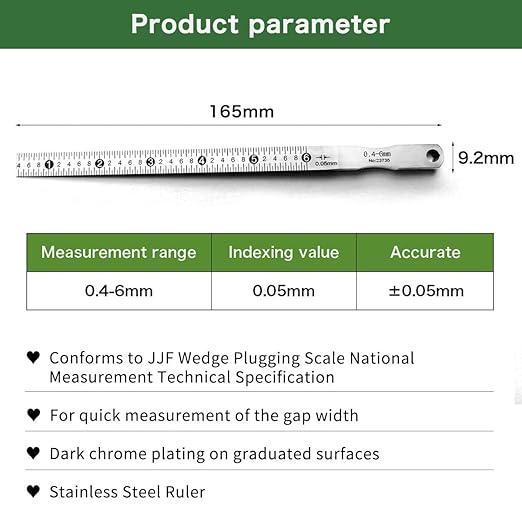 Thickness Gauge Taper Gauge Welding Wedge Feeler Gauge Gap Feeler Wedge Gauge Measurement Tool (0.4-6mm)