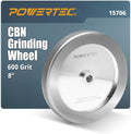 POWERTEC CBN Grinding Wheel 8 Inch 600 Grit, 1-1/4" Wide, 5/8" Arbor – 4-in-1 CBN Sharpening Wheel with 1/4" Radius Edge and Side Face for Bench Grinder (15706)