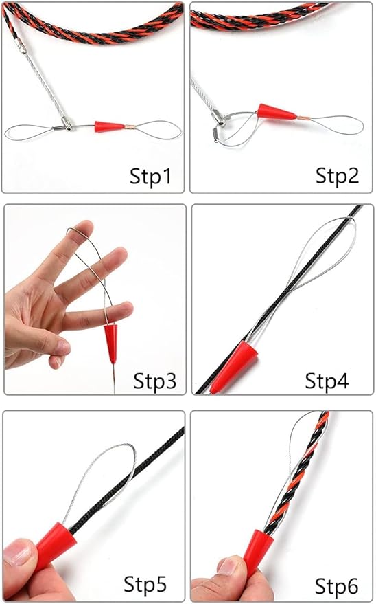 16.4ft/5m Fish Tape Wire Puller - 6mm PET Electrical Cable Snake Tool Kit for Through Wall Conduit Wiring,Wire Puller Through Wall,Wire Fish Tape for Car,Electricians Tools,Wire Guide Device