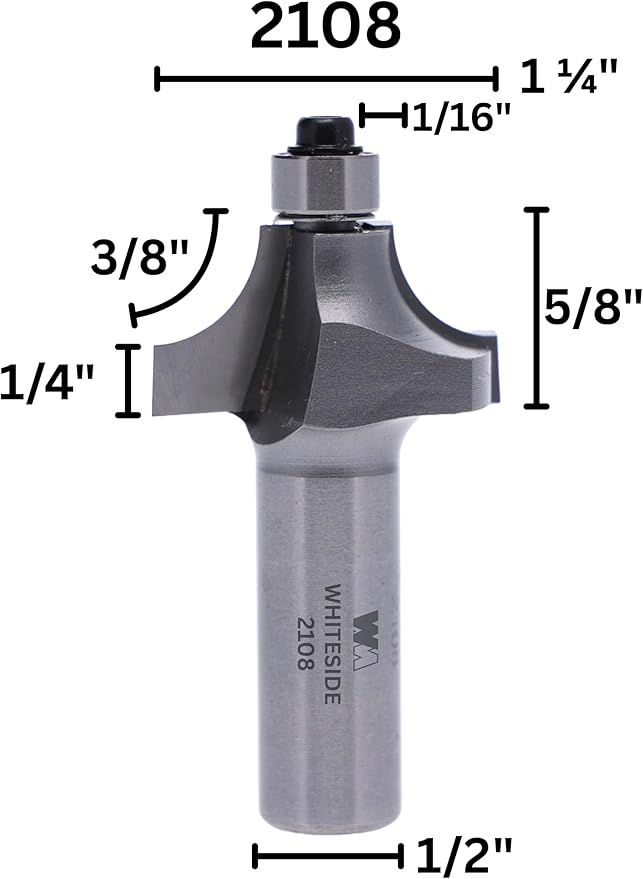 Whiteside Router Bits 2108 Beading Bit with Ball Bearing