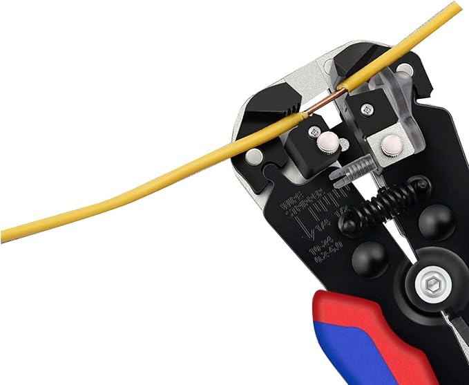 Wire Stripper and Crimping Tool, Automatic wire stripper for AWG10-24 (0.2-6mm2) coils, Self-Adjustable Ratchet Wire Ferrule Plier (6-4A) for AWG23-7 (0.25-10mm²) Terminals and 1800PCS Wire Terminals