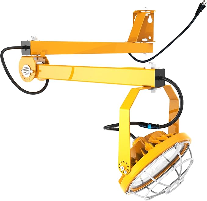 30W LED Loading Dock Lights with 40” Swing Single Folding Arm, 5000K 4,200 Lumen 360° Rotatable Lamp Head, IP65 Rated, UL Certified Workbench Light for Trailers, Docks, Warehouses, Container (30W)