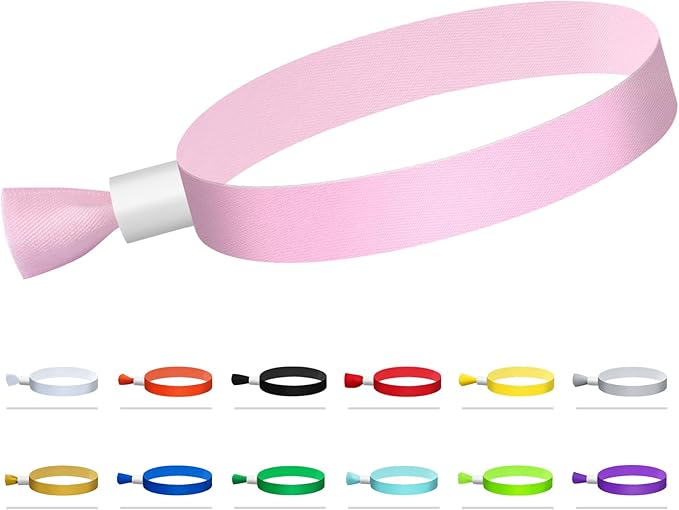 100 Pcs Cloth Event Wristbands, Event Wristbands, Colored Wrist Bands for Events, for Lightweight Concert Wrist Strap for Activities, Party Bracelets for Events (Color : Pink)
