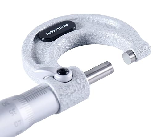 Accusize Industrial Tools 0-25mm by 0.01mm Ultra-Precision Outside Micrometer, EG00-0025