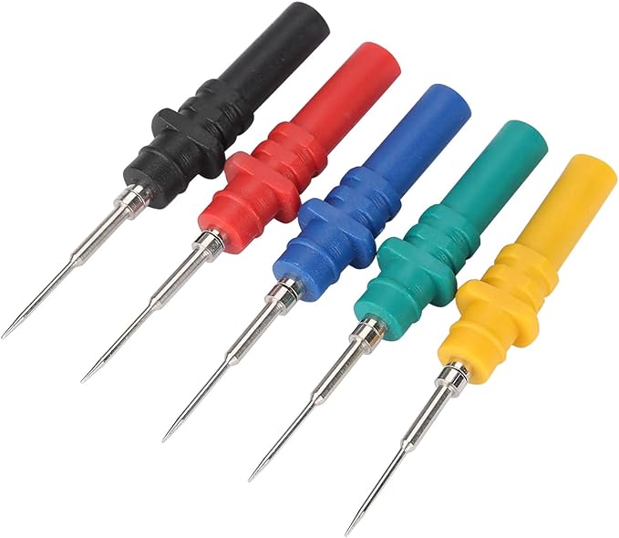 5pcs Oscilloscope Probes Pins and 20pcs Replacement Needles Automotive Diagnosis Test Repair Tools Piercing Needle Probes for Auto Maintainance