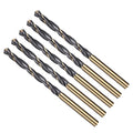 Drill Bit, 5mm Cutting Diameter, 4341 HSS Gold and Black 118° Cutting Angle Number Jobber Bits - (Applications: for Drilling Soft Metal Plastic Wood), 5-Pieces