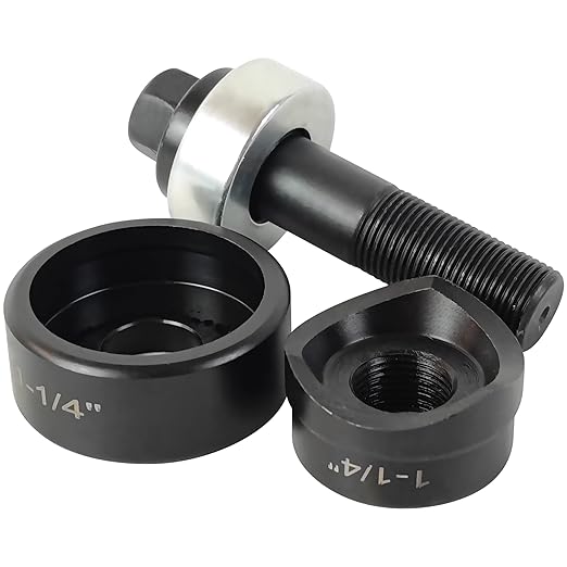 AMZCNC Manual Knockout Punch Kit, Heavy Duty Metal Sheet Knock Out Box Hole Cutter Conduit Punch Driver Die Set ((Conduit Hole Size) 1-1/4" Knockout Punch)