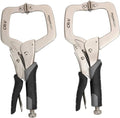 Amazon Basics Adjustable Metal Face Clamps for Woodworking, Welding, or Repairs, 11-inch, Pack of 2, Black/Silver