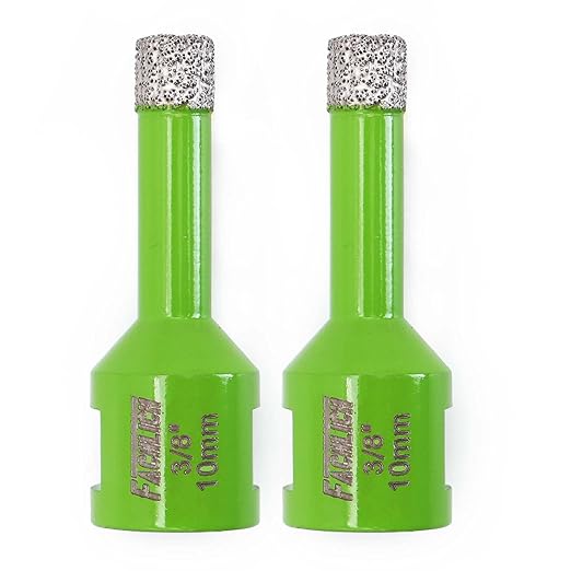 Diamond Core Drill Bits,2pcs 3/8" 10mm Ceramic Tile Drill Bits Vacuum Brazed Diamond Hole Saw for Porcelain Tile,Granite,Marble,Concrete,Masonry,Brick