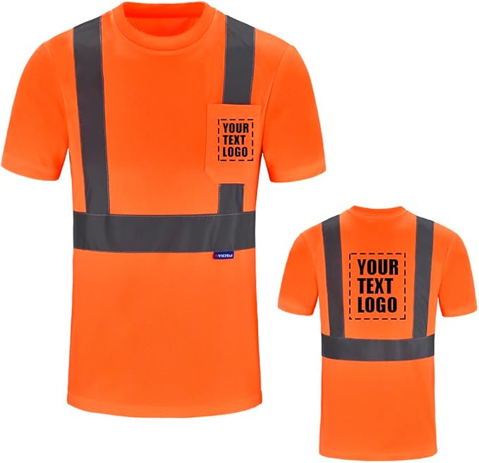 AYKRM Safety T Shirt Reflective High Visibility hi vis Long Sleeve T Shirt (XS-6XL)