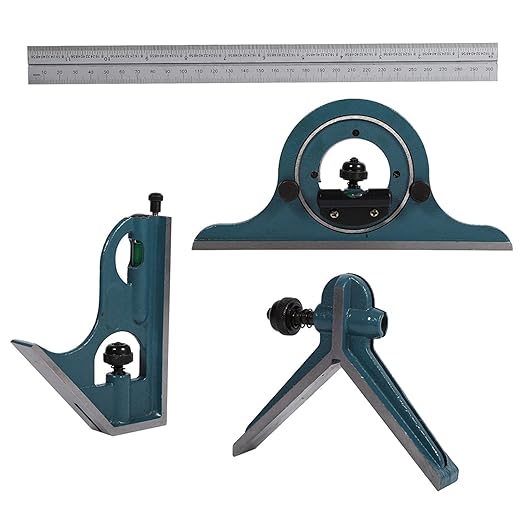1x Stainless Steel Universal Bevel Set Multi-Functional 180 Degree Angle Combination Square Protractor Ruler Set High Measuring Tool