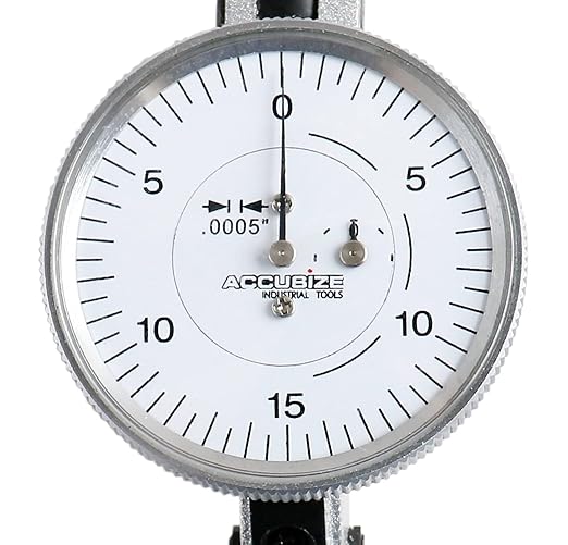 Accusize Industrial Tools 0.060'' by 0.0005'' (Range by Graduation) Horizontal Test Indicator with 1.5'' Dial Diameter, 0511-2001