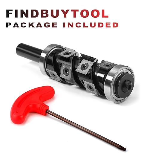 Findbuytool Carbide Heavy Duty Flush Trim Router Bit, 1/2" Shank, 30mm Cutting Diameter,Top & Bottom Bearings Insert Flush Trim Router Bit for Woodworking Trimming