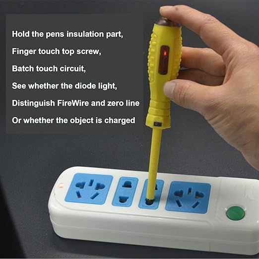 Fielect Circuit Tester, Voltage Tester Pen Screwdriver Electric Test Detector, Phillips Screwdriver Test Pencil 100-500V 1pcs