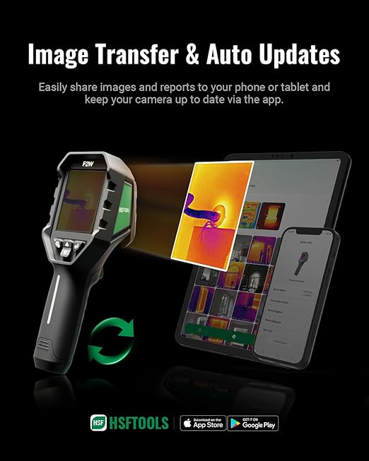 F2W Thermal Camera 256x192 IR Resolution, 640x480 Super Resolution Thermal Imaging Camera with IntellFault Intelligent Scene,3.2" Screen,25Hz,-4°F to 1022°F,App Image Transfer & PC Analysis, Case