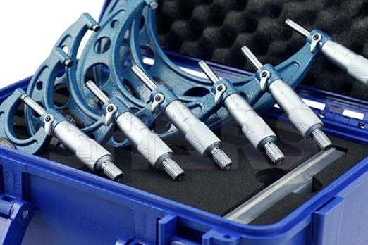 Shars 0-6" Premium Outside Micrometer 0.0001" Precision Solid Metal Frame Carbide Tip 6 pcs Set 303-2653N R