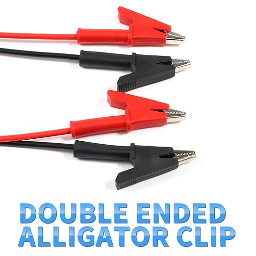 1000V 2PCS Double-Ended Alligator Clip Leads for Electrical Testing, 3.3ft, Test Leads with Alligator Clips & Jumper Wires