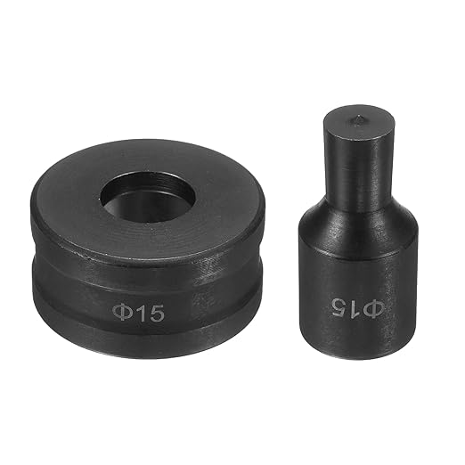HARFINGTON Hydraulic Hole Punch Die Φ15mm Round Hole 40Cr Steel Electric Punching Kit for CH70 Electric Punching Machine, Black