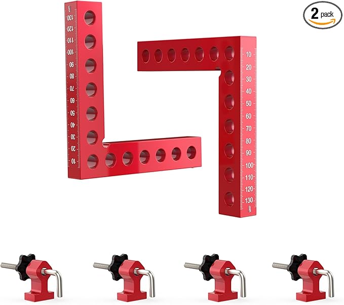 Corner Clamps For Woodworking,90 Degree Clamps Woodworking Tools Aluminum L Type,Positioning Squares Right Angle Clamp For Gluing Cabinets Picture Frames Or Drawers,2 Pack