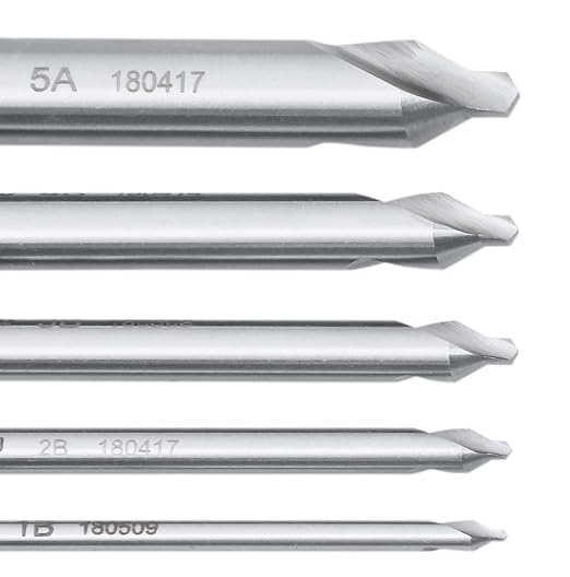 Accusize Industrial Tools (#1-#5), 3/64"-3/16" 5 pc H.S.S. M2 Long Series Center Drill Set, 4" Length, 3560-1001