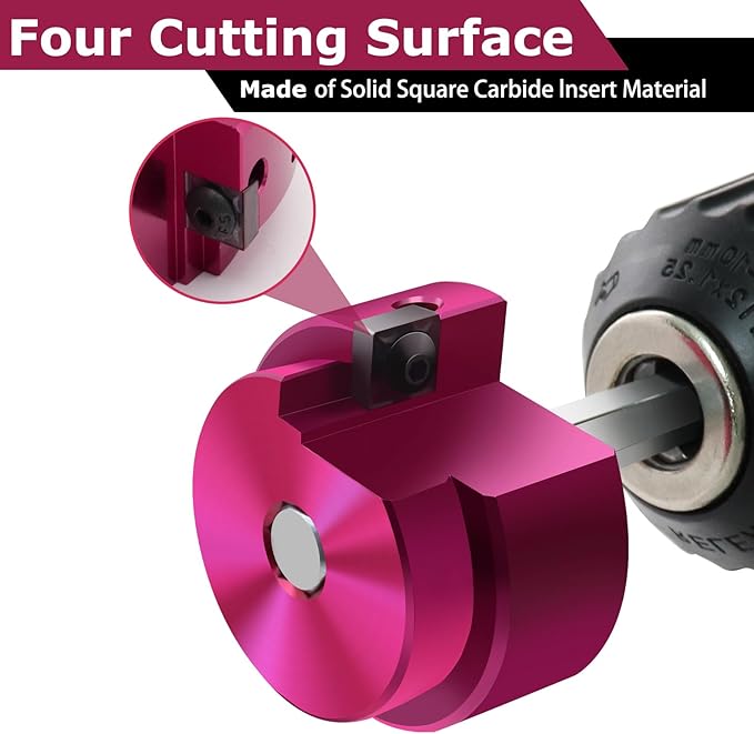 PVC Fitting Saver 1-1/2 & 2 Inch Head, PVC Pipe Reamer Socket Saver with 3/8-Inch Hex Shaft, Plastic Pipe Fitting Reamer for Plumbing Sch.40 CPVC ABS Socket Hub Removing,Fit 1/2" Drills