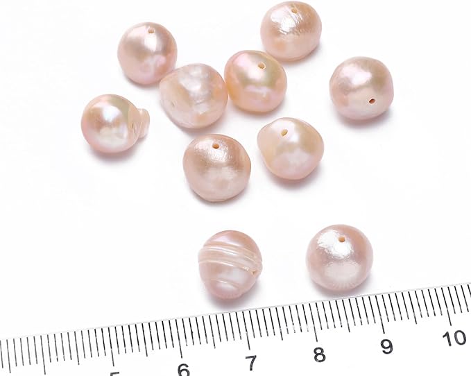 Natural Pearl Beads Potato 10-11mm Pink Freshwater Cultured Loose Gemstone Beads for DIY Jewelry Making 13.8''/Strand HQ