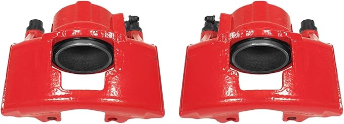 Power Stop Caliper Set for Chevrolet Dodge GMC Select Models Front Pair of High-Temp Red Powder Coated Calipers S4297