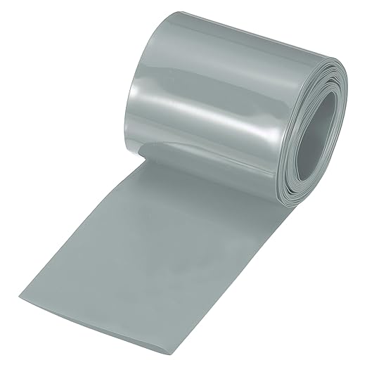 MECCANIXITY Battery Wrap PVC Heat Shrink Tubing 32mm Dia 50mm Flat 10 Feet(3meters) Silver Gray Good Insulation for Battery Pack