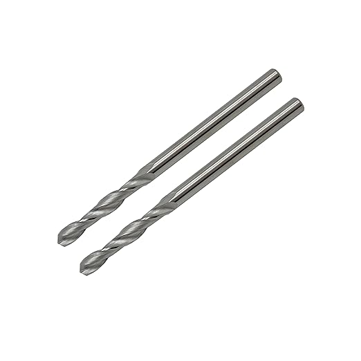 Solid Carbide Jobber Drill Bits 3/32" with Straight Shank and 118° Point Angle, Made from Tungsten Carbide Material,2-Pieces
