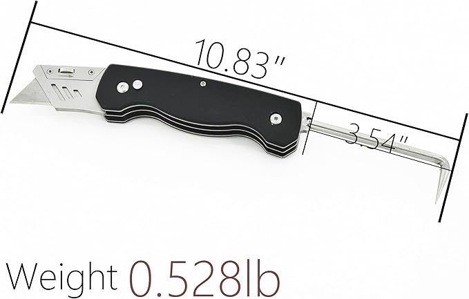 ZY891 Folding Utility Knife with Seam Tester, 10.83 inch Length, Oxford Bag, 20 Replacement Blades