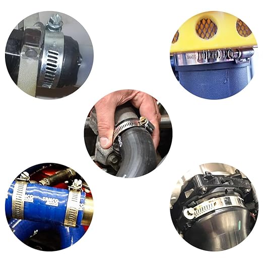 LOKMAN 20 Pack Stainless Steel Hose Clamp Adjustable 3/8'' - 5/8'' (10-16mm) Worm Gear Hose Clamp, Metal Fuel Line Pipe Clamp for Plumbing, Automotive And Mechanical Application