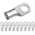SELTERM 10pcs 1/0 AWG-1/2 Stud (Wide Pad) Tinned Copper Wire Lugs, Heavy Duty Battery Cable Ends,0 Gauge Ring Terminals, UL Battery Lugs Marine Grade Copper Eyelets Battery Terminal Connectors