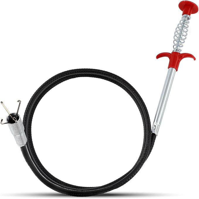 33.8 inch Drain Snake Hair Drain Clog Remover Tool - Sink Drain Cleaner for Toilet Sewer Shower Kitchen Bathroom Tub Clogged Drains Opener Cleaning Tool, Flexible Grabber Claw Pick Up Tool