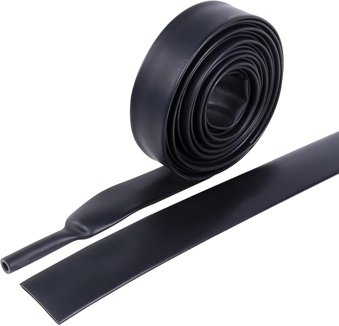 Heat Shrink Tubing 4:1 Dual Wall Adhesive Liner Wires Cable Wraps Connection Protection (Black, 1/2"-18ft)