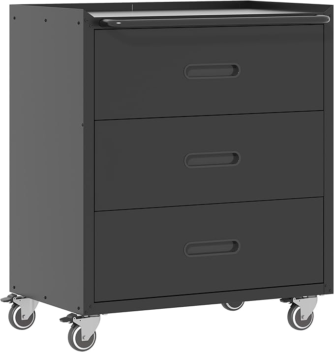 Mobile Tool Storage Cabinet with Wheels,Heavy Duty Rolling Tool Cabinets for Garage,Metal Storage Cabinets with 3 Drawer,Assembly Required