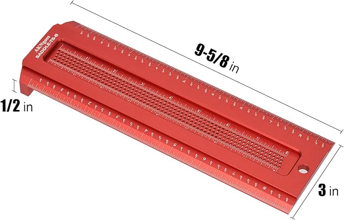 Woodworking Scriber Saddle T-Square Ruler 8in, for Carpenter Work, Layout and Measuring Tools