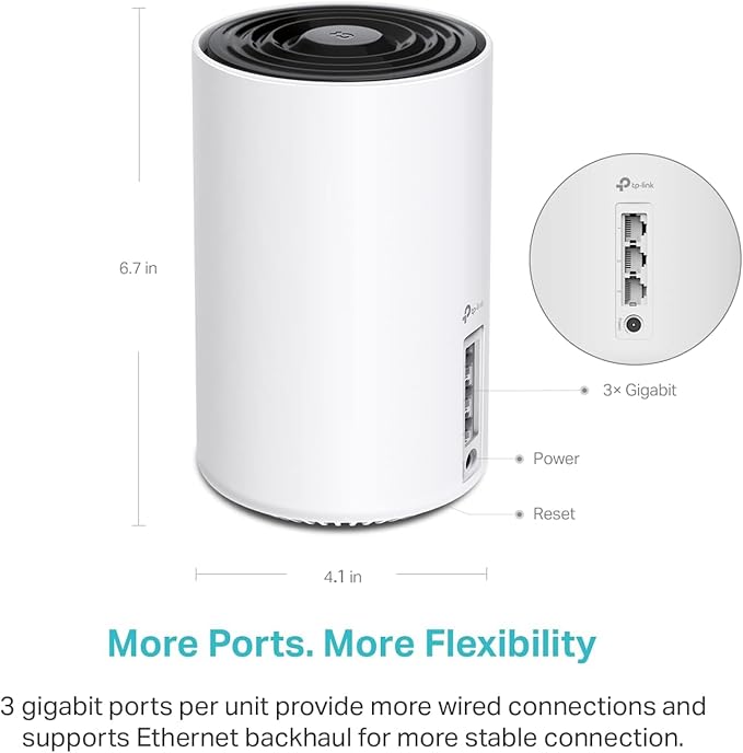 TP-Link Deco XE75 AXE5400 Tri-Band WiFi 6E Mesh System - Covers up to 5500 Sq.Ft, Replaces WiFi Router and Extender, AI-Driven Mesh, 6GHz Band, 2-Pack