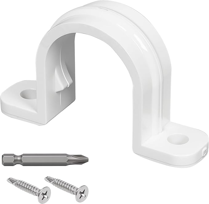 20 Set PVC conduit pipe strap clamps Φ20 MM - SCH 1/2 IN,Two Hole plastic pipe clips