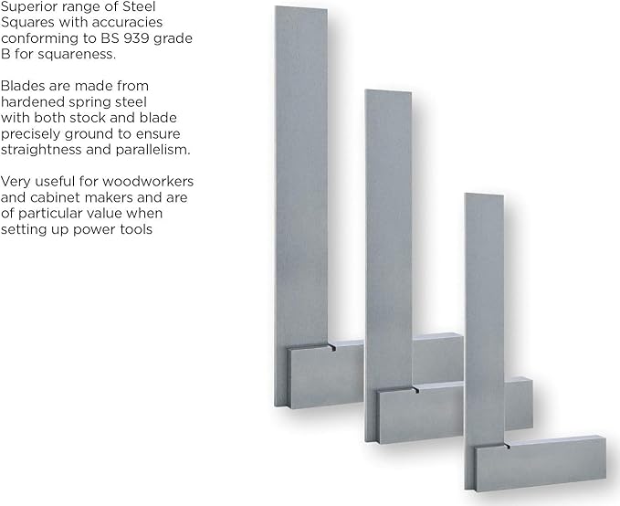 Groz 01002 4" Precision Steel Square, 16 Microns Squareness