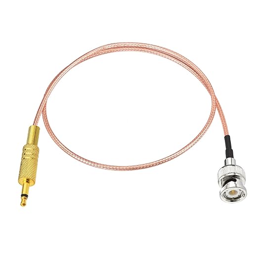 Yuslao BNC Male to 3.5mm Plug Mono TS Audio Extension Cable 50cm 1.6ft for Ham Radio Shortwave Radio Oscilloscope Signal Generator CCTV Surveillance etc (2-Pack)